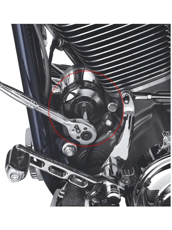 Llave de filtro de aceite negra apta para Harley Touring Dyna Softail Electra Road Glide Foto 3 de 4