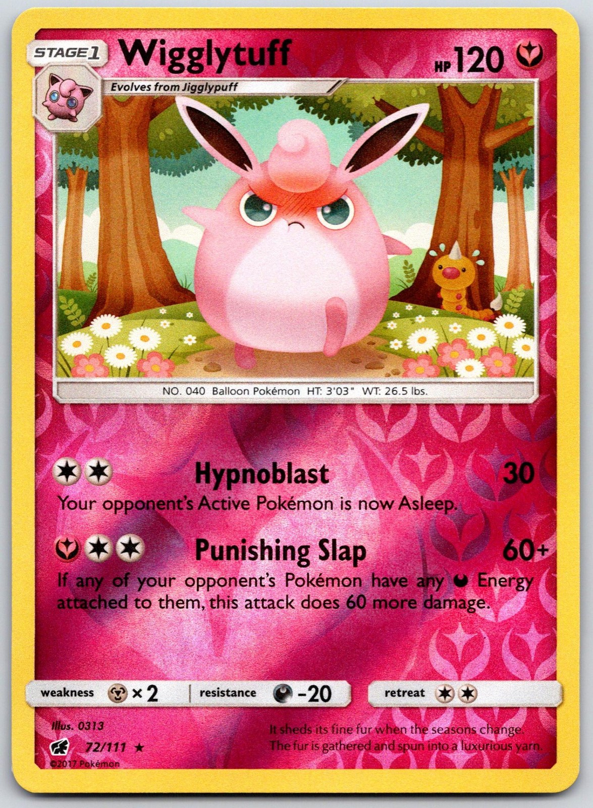 POKEMON CRIMSON INVASION WIGGLYTUFF 72/111 RARE REVERSE HOLO NM