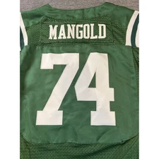 Nike NFL New York Jets Jersey 74 Mangold Green White Mens Size 44