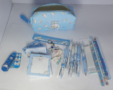 Sanrio Cinnamon Roll Pencil bag w/ Paper, pens, pins, keychain, ruler,  more