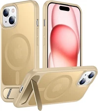 Temdan Magnetic Compatible with iPhone 15 Case, Built-in Invisible KickstandC...