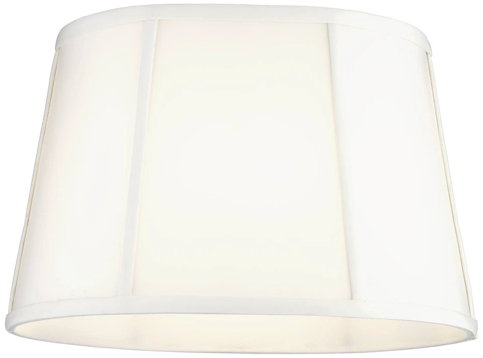 White Racetrack Small Oval Lamp Shade 12" Top x 15" Bottom x 10" High (Spider) - Image 2 of 4