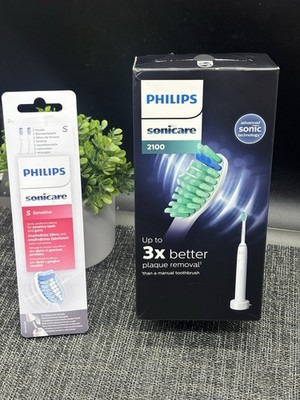 Philips Sonicare 2100 Rechargeable Sonic Electric Toothbrush + 4 Extra Heads New