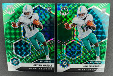 2 Jaylen Waddle NFL Debut Green Prizm 2021 Panini Mosaic RC #248