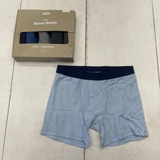 Old Navy Boxer Briefs Boys Large L 10-11 6 Pack Blue Gray Underwear Cotton Blend