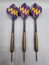 Vintage Brass Dart Set with Purple Flights - 22g