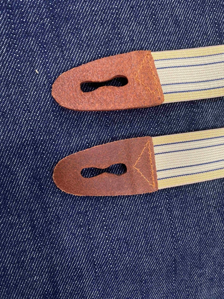 Ralph Lauren Vintage Western Rayas Cuero Extremo Tirantes Tirantes Cinturón Foto 4 de 4