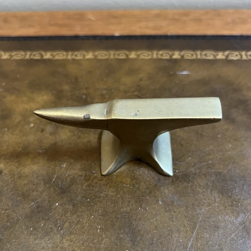 Vintage Mini Anvil Jeweler Paper Weight Brass - Picture 2 of 7