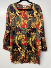 Vintage Victoria  s Secret Gold Label 100 Silk Baroque Tunic Nightgown L 90s G