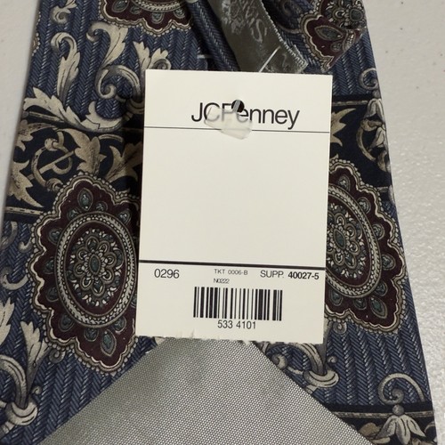 NEW Vintage Stafford Executive Blue & Burgundy Classic Italian Silk Tie Perfect - Picture 2 of 4