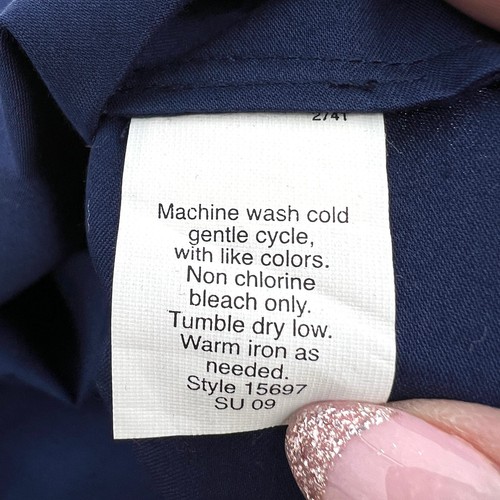 J. Camicetta girocollo senza maniche blu navy collo arricciato taglia 10 - Foto 6 di 7