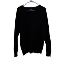 Men s J Crew Size Large Black Cotton/Cashmere Lightweight Crew Neck Sweater