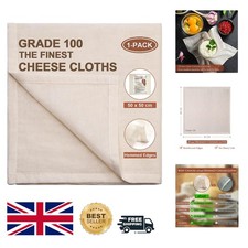 Grade 100 Ultra Fine Cheesecloth 50x50cm - Reusable Straining Cloth for Cooks