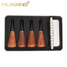 MUXIANG 4pcs Cigar Mouthpieces Cigar Tips Holder Set 30-36 Ring 10pc 8MM Filters