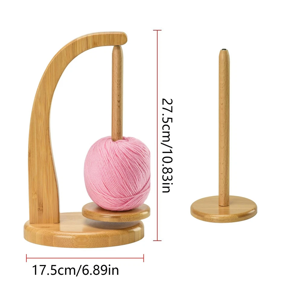 Yarn Holder For Knitting And Crocheting Rotating Magnetic Wooden Yarn Holder - Image 4 of 4