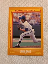 1988 Score John Davis #636 Rookie Prospect Kansas City Royals Baseball Card. rookie card picture