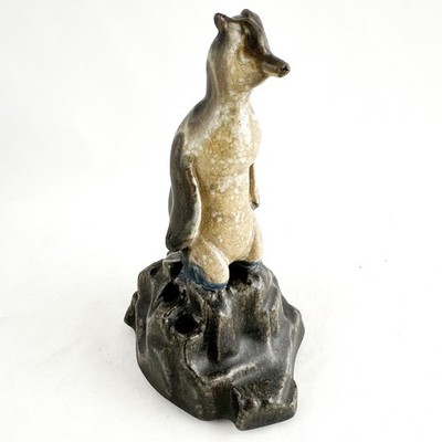 Fulper Pottery ''Penguin'' Flower Frog,   Ink Stamped Mark, FINE & RARE