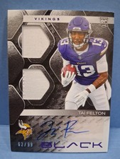 2025 Panini Black - Tai Felton #RSM-TAF - Dual Patch Auto - Vikings - 62/99