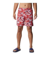 Columbia Men's Super Backcast Water Short, Red Spark Fireworks Fish Print, Small