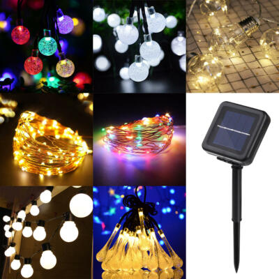 LED Solar Lichterkette Kette Weihnachtsbaumkette Außen Garten Party