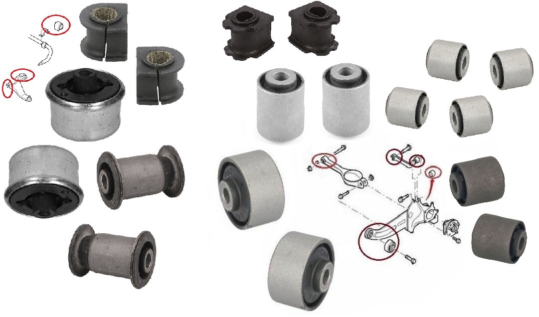 Front Rear Wishbone Control Trailing Arm Bushes Bushings for
