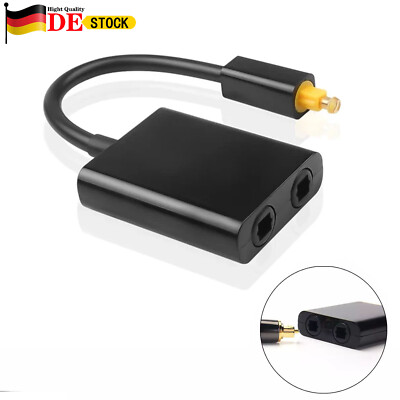 Toslink Splitter 1 Eingang 2 Ausgänge Optisches Kabel Adapter für TV Soundbar