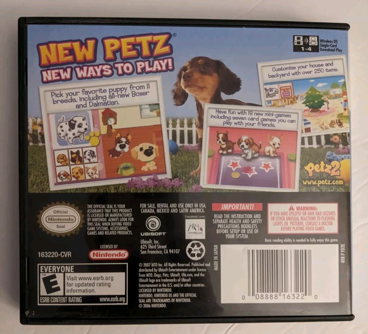 Petz Dogz 2 (Nintendo DS) Case & Game - No Book - Tested EUC