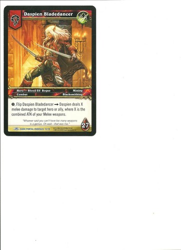World of Warcraft - Daspien Bladedancer - Dark Portal Oversize Card 13/18 - Bild 3 von 4