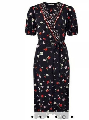 Monsoon Flo Floral Wrap Jersey Midi 
