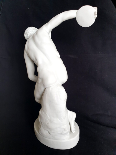 Greek discus launcher porcelain Olympics 30cm, discobolos white damaged - Picture 7 of 19
