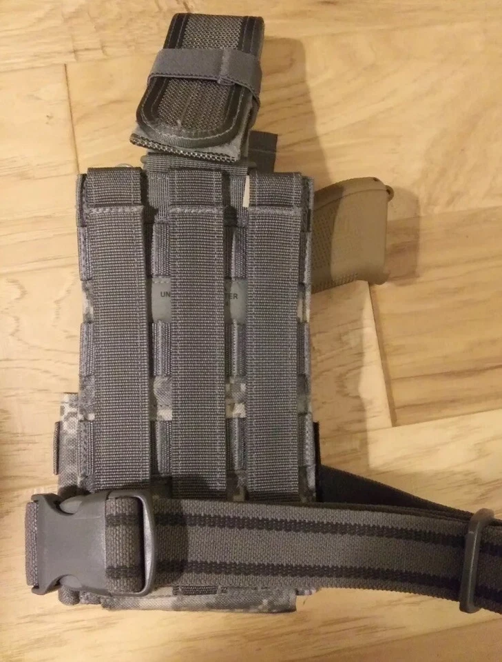 fits Glock 22 23 27 .40 🇺🇸 Holster Heavy Canvas Leg Drop Camo Molle w/ flag - Image 4 of 4