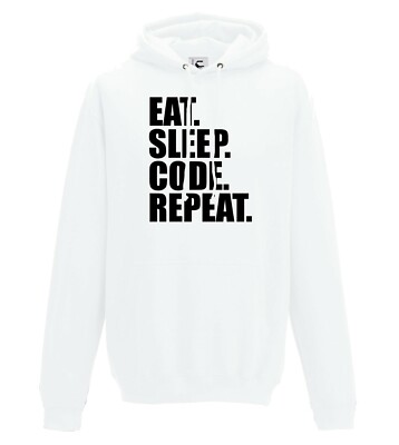 Eat Sleep Code Wiederholungscodierung Programmierer Geschenk Kapuzenpullover Erwachsene Kinder Größen 
