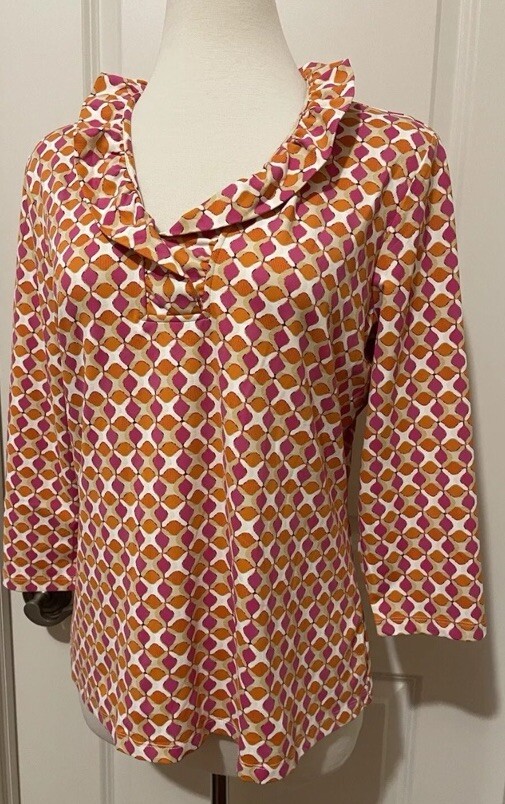 J McLaughlin Multi Color Printed  3/4 Sleeves Top… - image 7