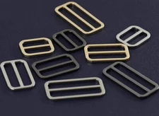 10x Metal Leather Bag Strap Belt Adjust Tri-glide Buckle Slider Rectangle O Ring