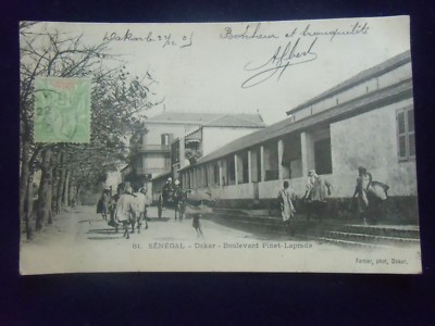 Old postcard Senegal DAKAR boulevard Pinet-Laprade 81