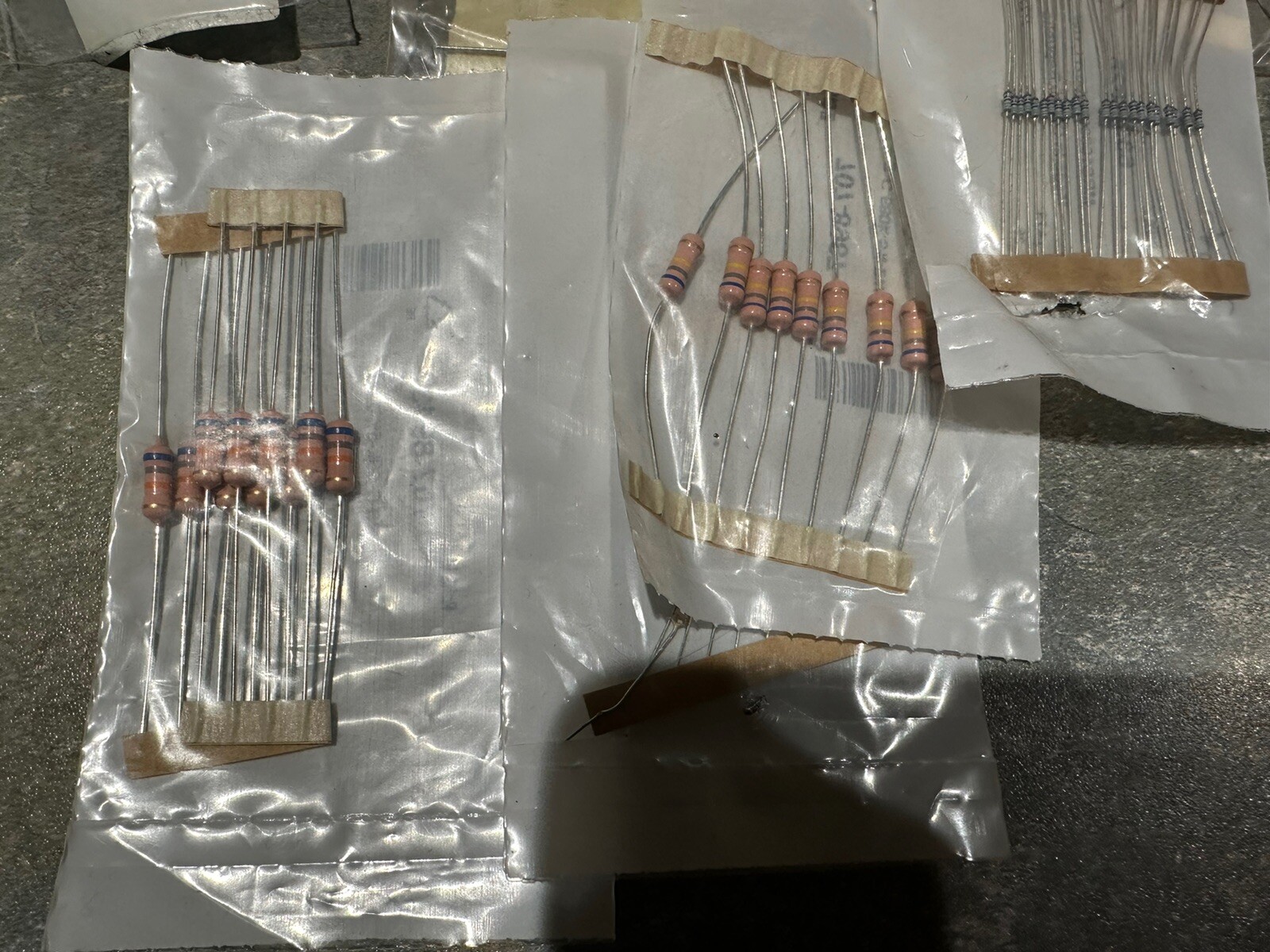 Reistors & Capacitors Job Lot. Hundreds Of Them. All New Unused, Good