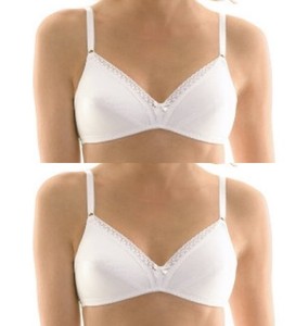 2-Pack-Hanes-Lightly-Lined-Wire-Free-Bra-H449-White-36B-36C-36D-38B-38C-NWT