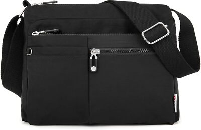 ETidy Crossbody Bag For Women Waterproof Lightweight Casual Shoulder Black 