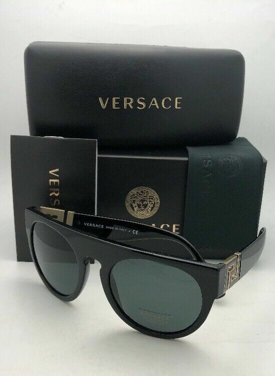 New VERSACE Sunglasses VE 4333 GB1/87 55-21 145 Black \u0026 Gold Frame w/Gray  Lenses | eBay