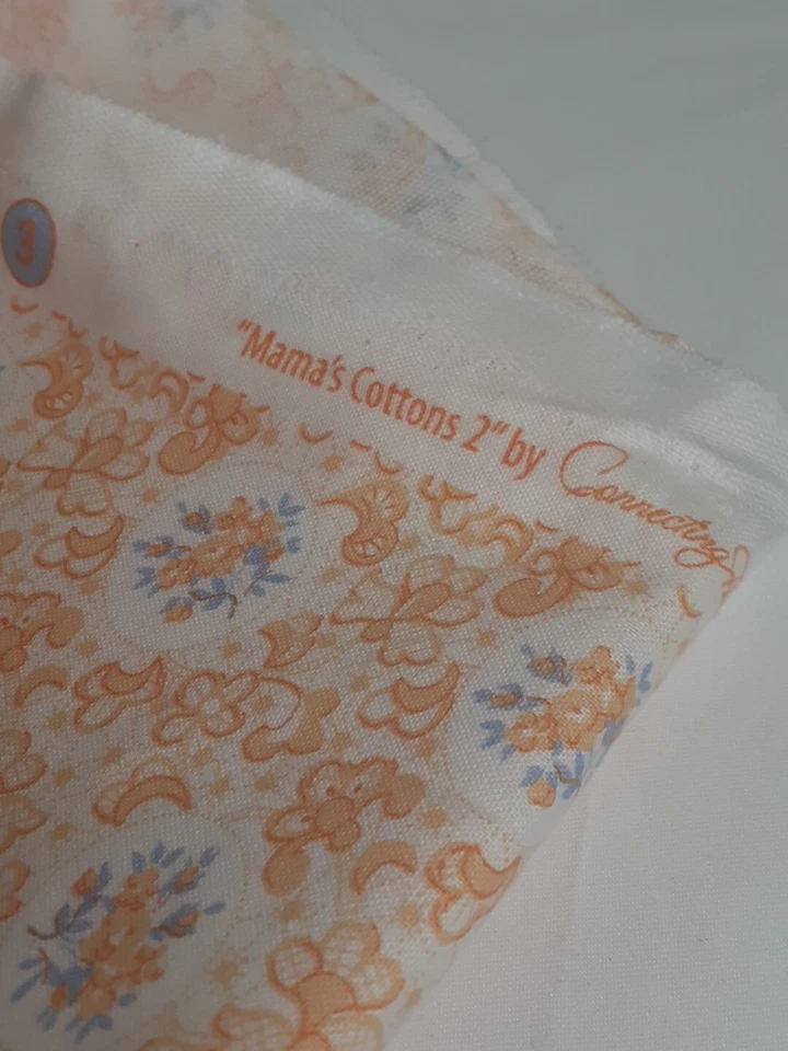 Mama's Cottons 2 by Connecting Threads 2008-09 Peach Floral, Cotton, 3 Yards, - Image 3 of 4
