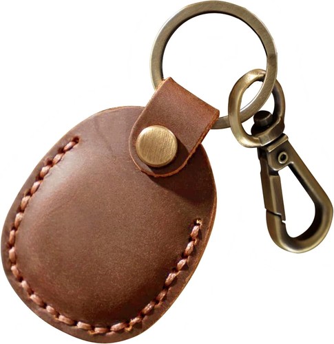 Airtag Case Keyring Genuine Leather Brass Key Tags Apple Airtag Holder - 第 15/66 張圖片