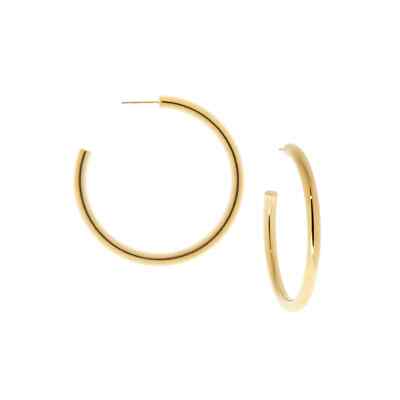 gold 2'' hollow post hoop - Marlyn Schiff 