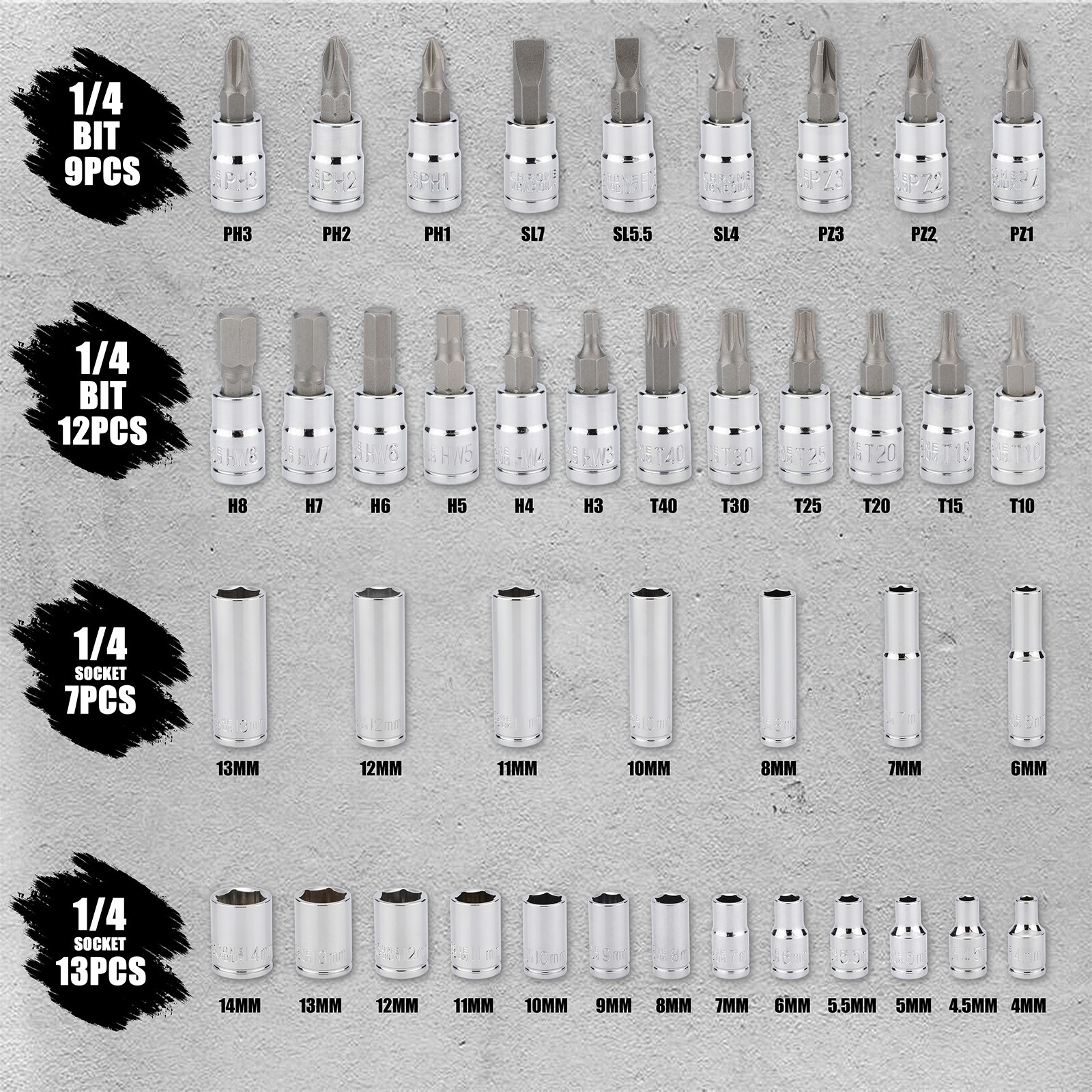 53-Pcs Mechanics Tool Set Kit Socket Ratchet Wrench Set Car Repair Tool w/Case ~