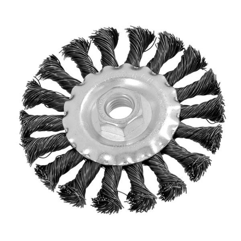 Twist Knot Wire Wheel Brush For Angle Grinder Dia 4"" (100mm) Centre Bore M14 X 2