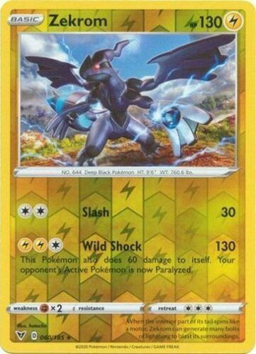 HOLO Zekrom 060/185 NM - RARE Vivid Voltage Pokemon Card - $2 Flat Shipping  