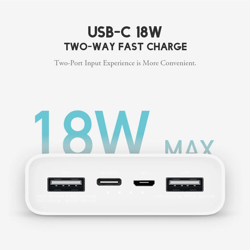 Xiaomi 20000mAh Power Bank USB C Fast Battery Charger For iPhone Samsung Android - Image 4 of 4