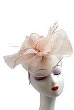 LARGE Fascinator Wedding Hat Feather Flowers Detail Royal Ascot Race Parties New