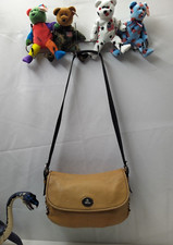 Coach Tan Pebbled Leather Turnlock Flap Closure Crossbody Bag