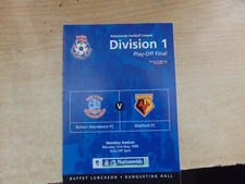 Menu Div 1 Play Off Final 1998/9 Bolton Wanderers v Watford @ Wembley