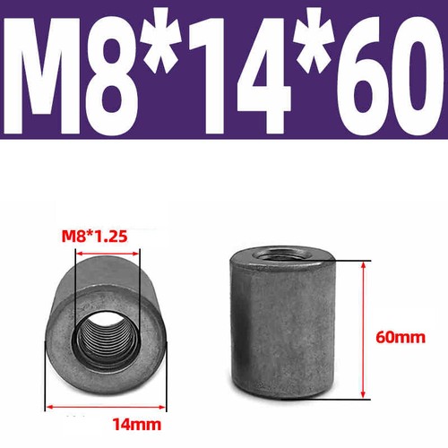 M8-M20 Threaded Sleeve Rod Bar Stud Round Connector Nut A3 carbon steel Nuts - Picture 44 of 182